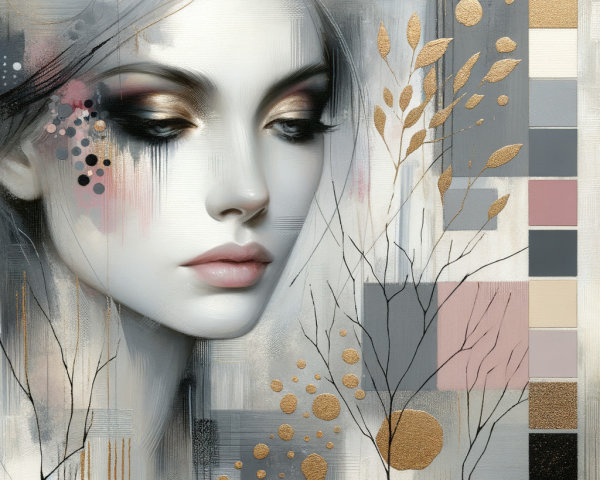 Ethereal Portrait of Woman with Abstract Elements