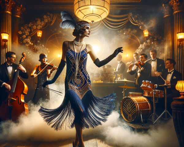 Flapper Dancer in Luxurious Jazz Club Atmosphere