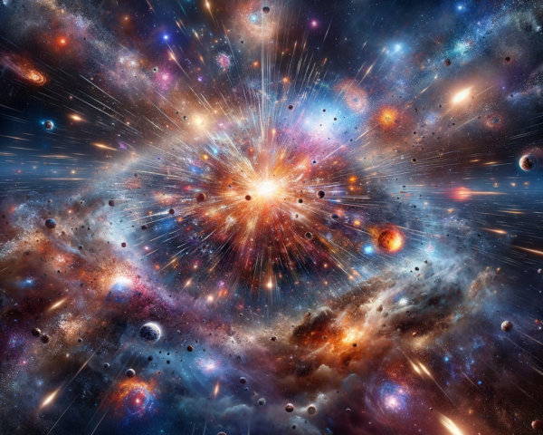 Cosmic Explosion with Galaxies and Vibrant Colors