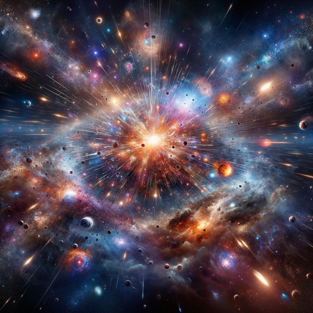 Cosmic Explosion with Galaxies and Vibrant Colors