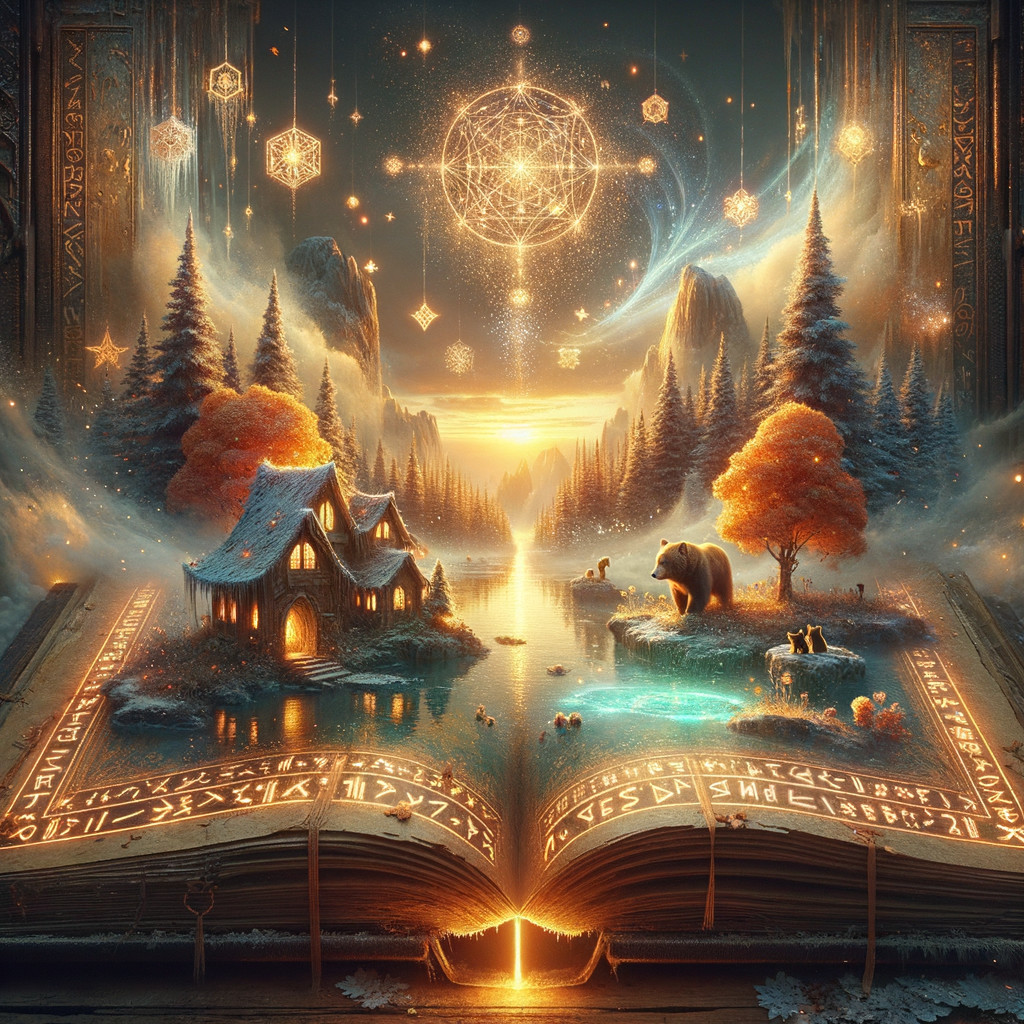 Magical Landscape with Cabin by Serene Lake