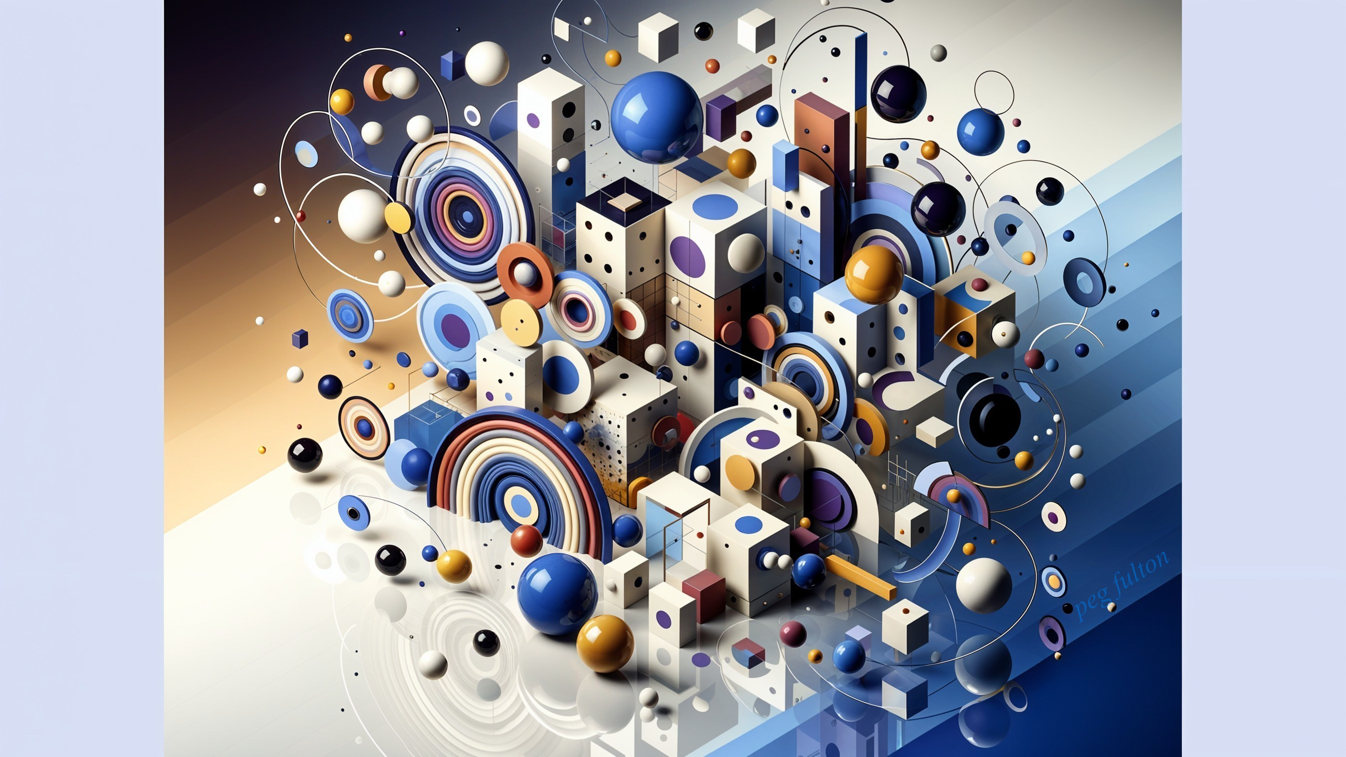 Vibrant Abstract Composition of Geometric Shapes