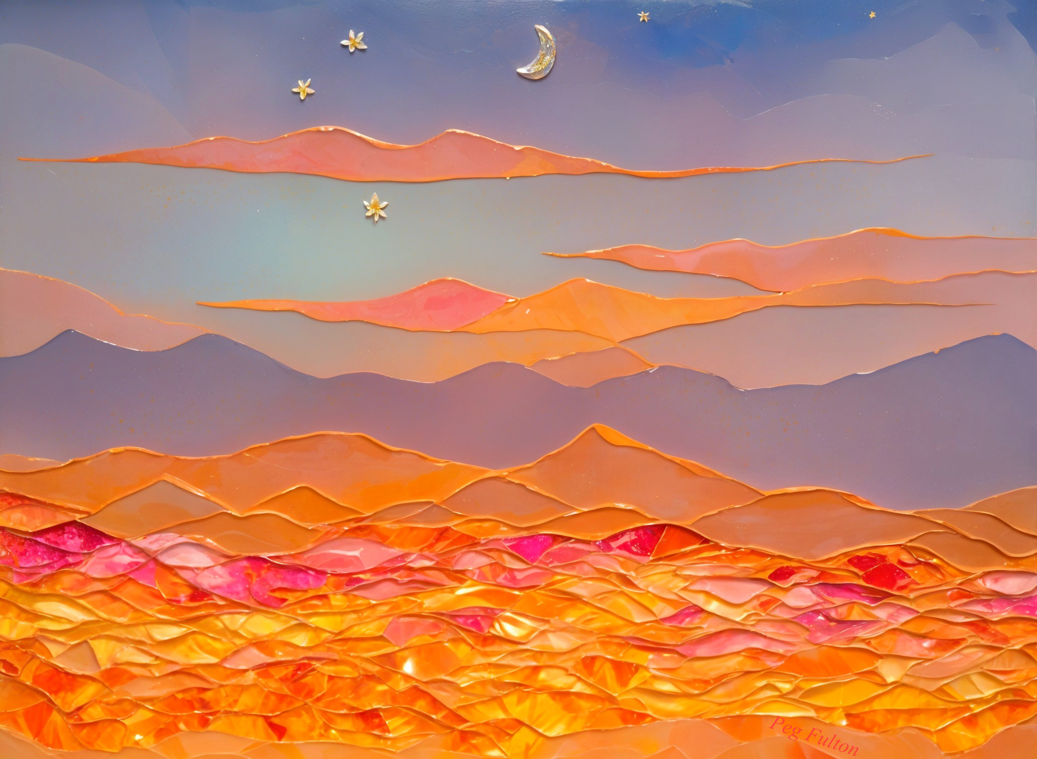 Serene Dusk Landscape with Layered Mountains and Sky