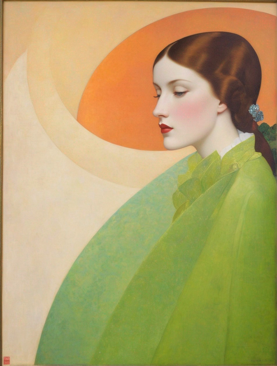 Serene Woman Profile with Floral Accent and Warm Background