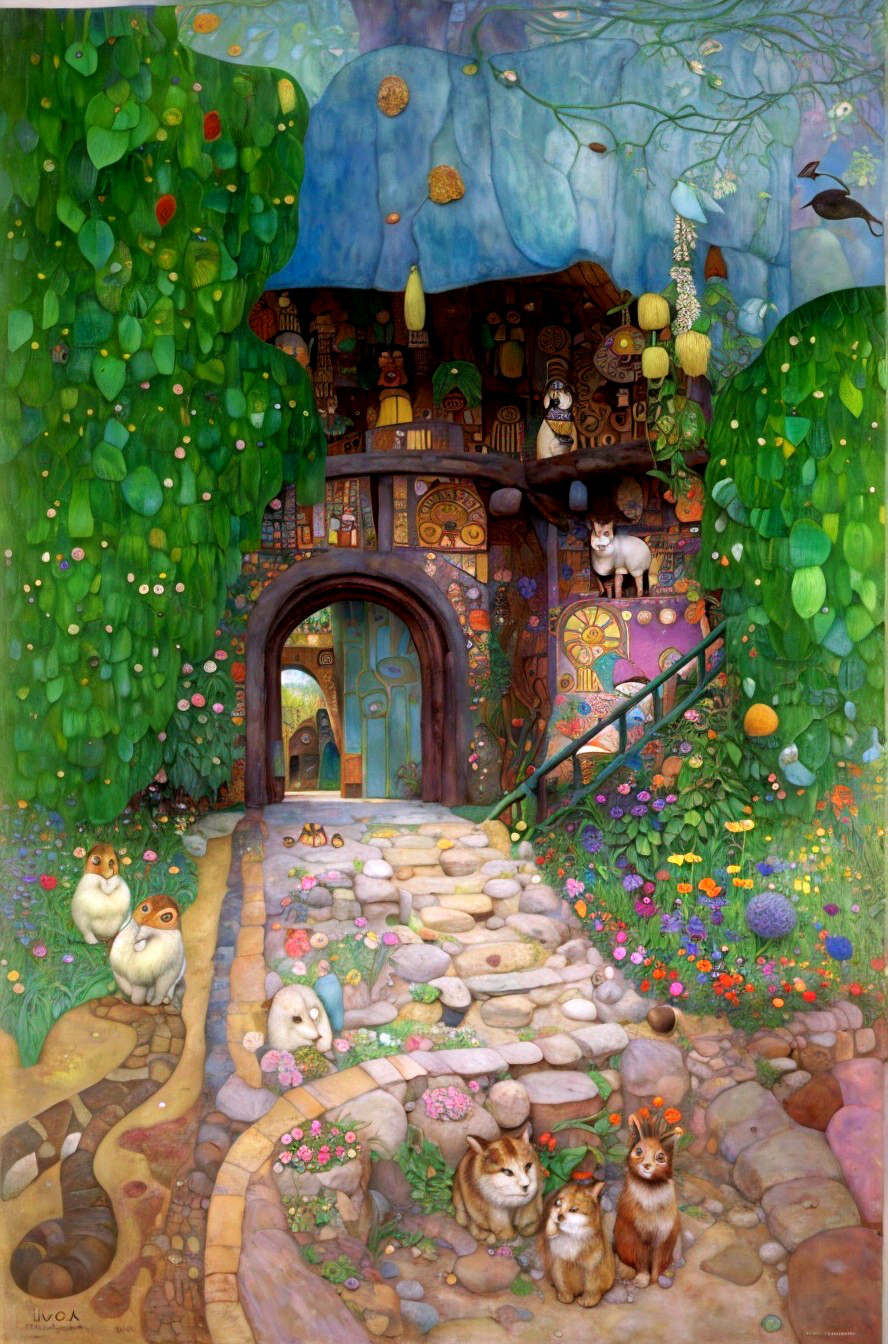 Cozy Mushroom House Surrounded by Nature and Animals