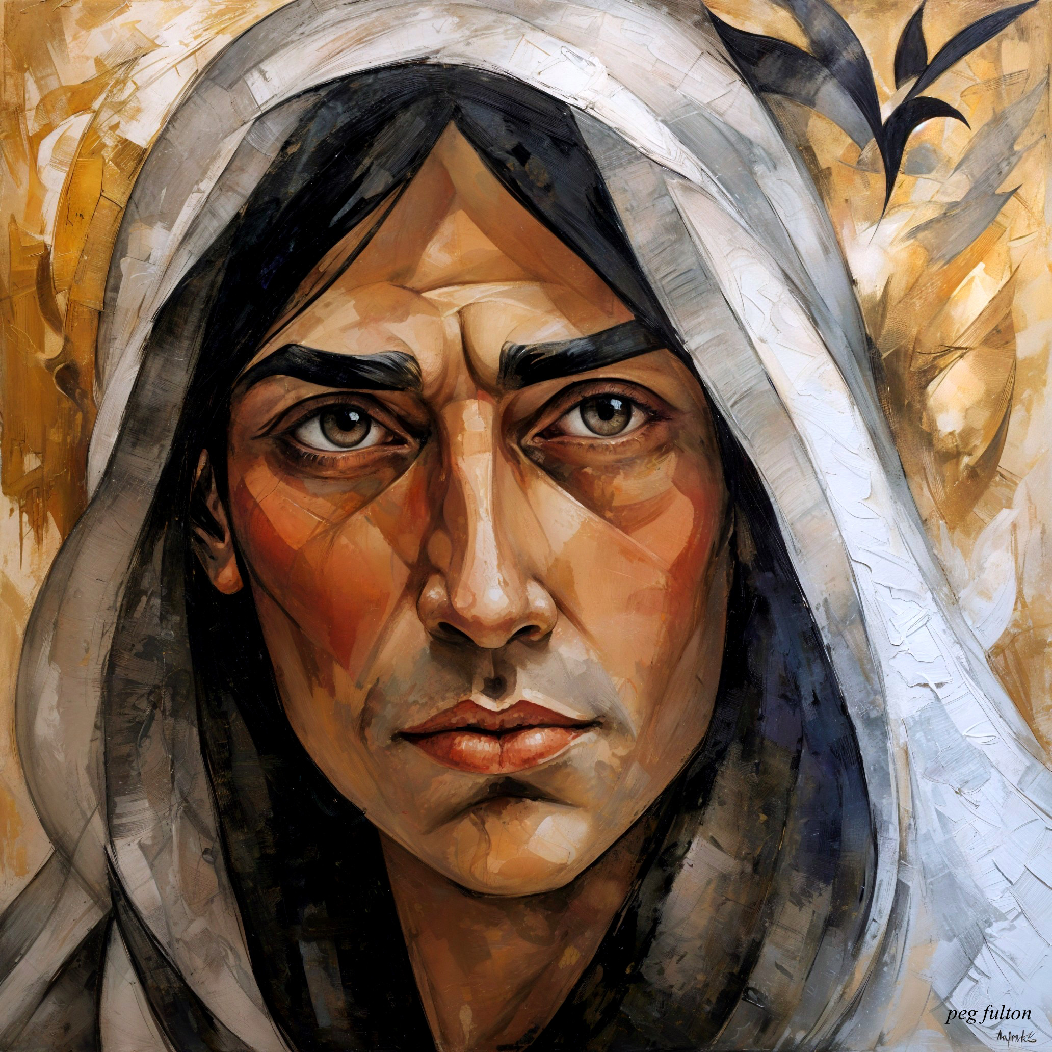 Close-Up Portrait of a Contemplative Figure in Hood