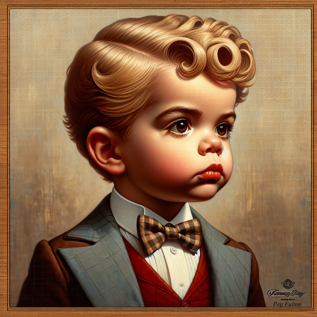 Young Boy in Classic Outfit with Thoughtful Expression
