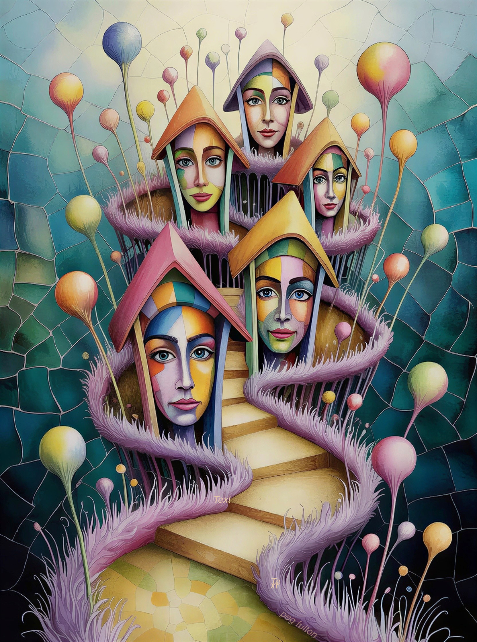 Colorful Digital Painting of a Whimsical Landscape