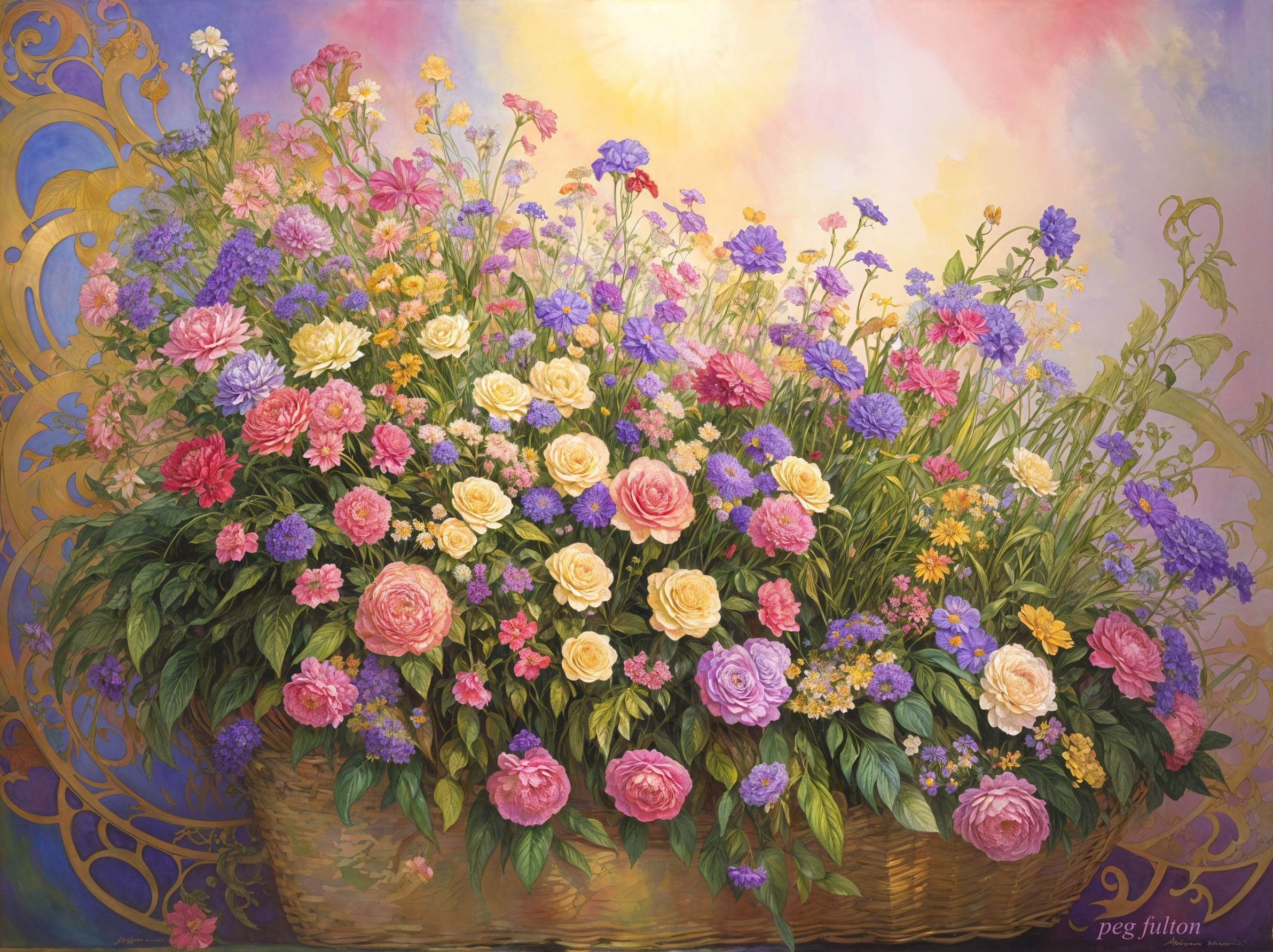 Vibrant Rose Arrangement with Colorful Wildflowers