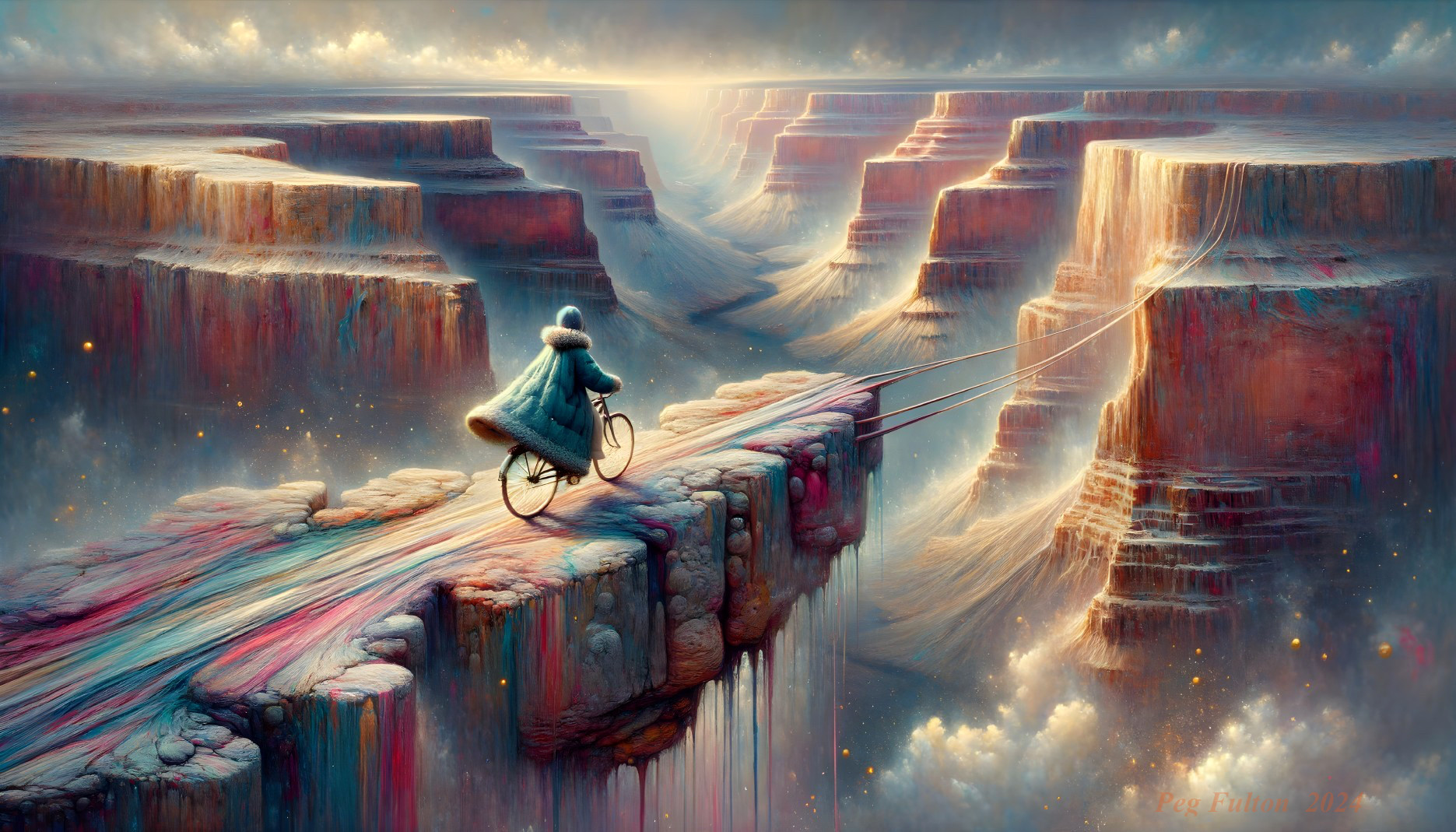 Surreal Canyon Landscape with Colorful Rock Formations