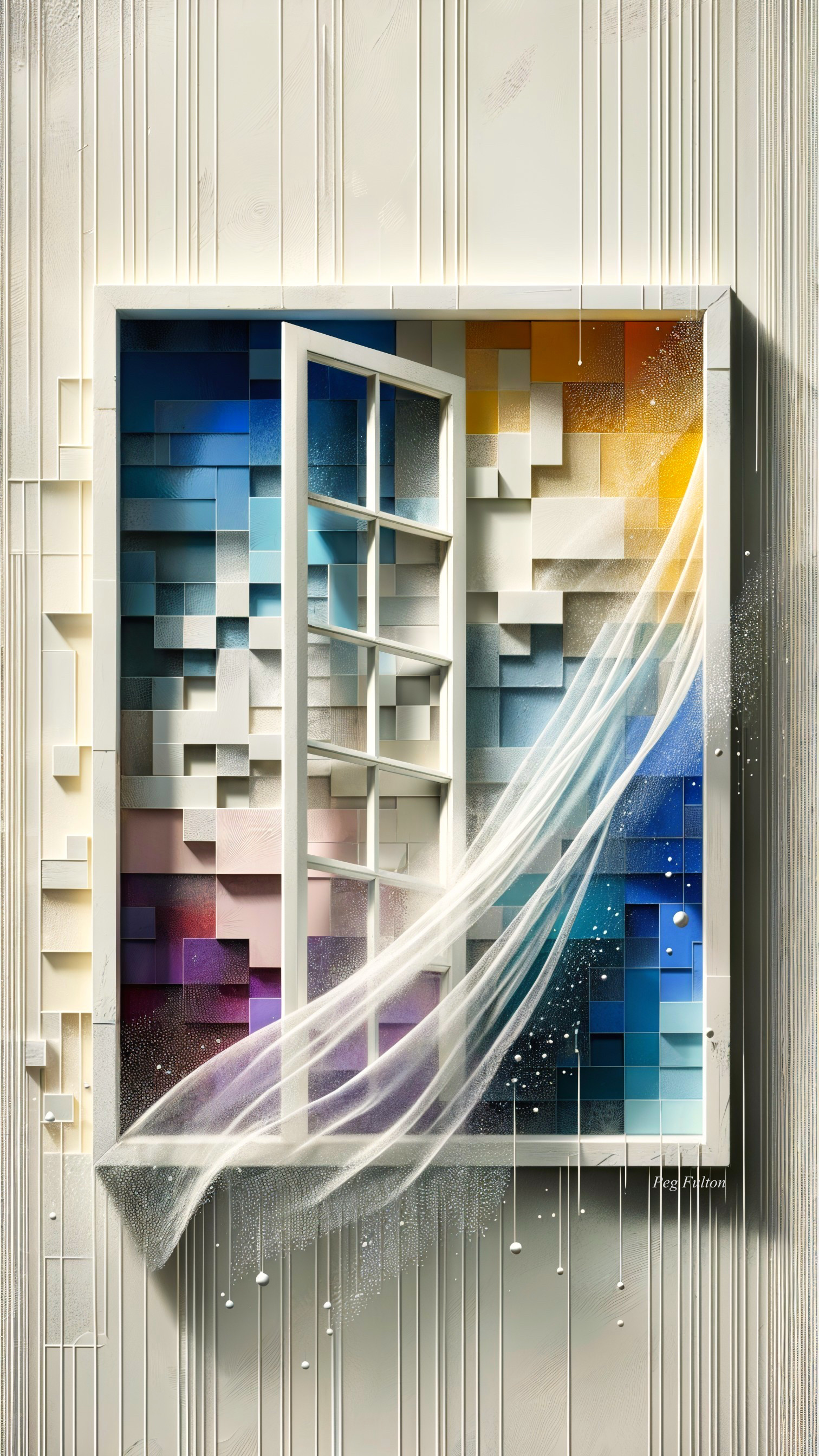 Intricately Designed Window with Colorful Mosaic