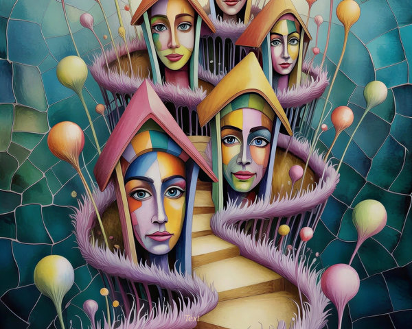 Colorful Digital Painting of a Whimsical Landscape