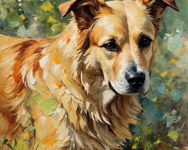 Golden Retriever in Lush Green Nature Setting