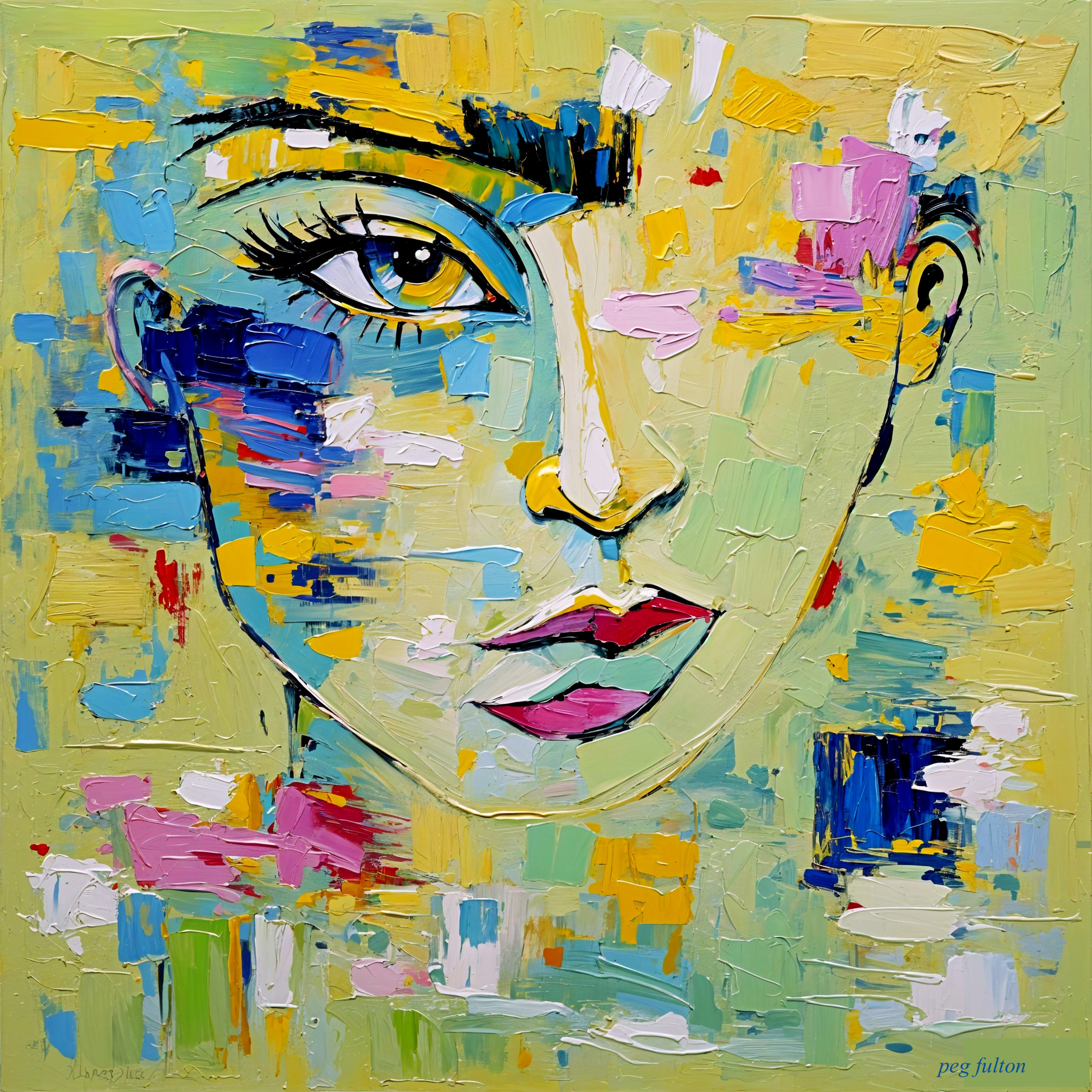 Vibrant Abstract Portrait of a Woman's Face