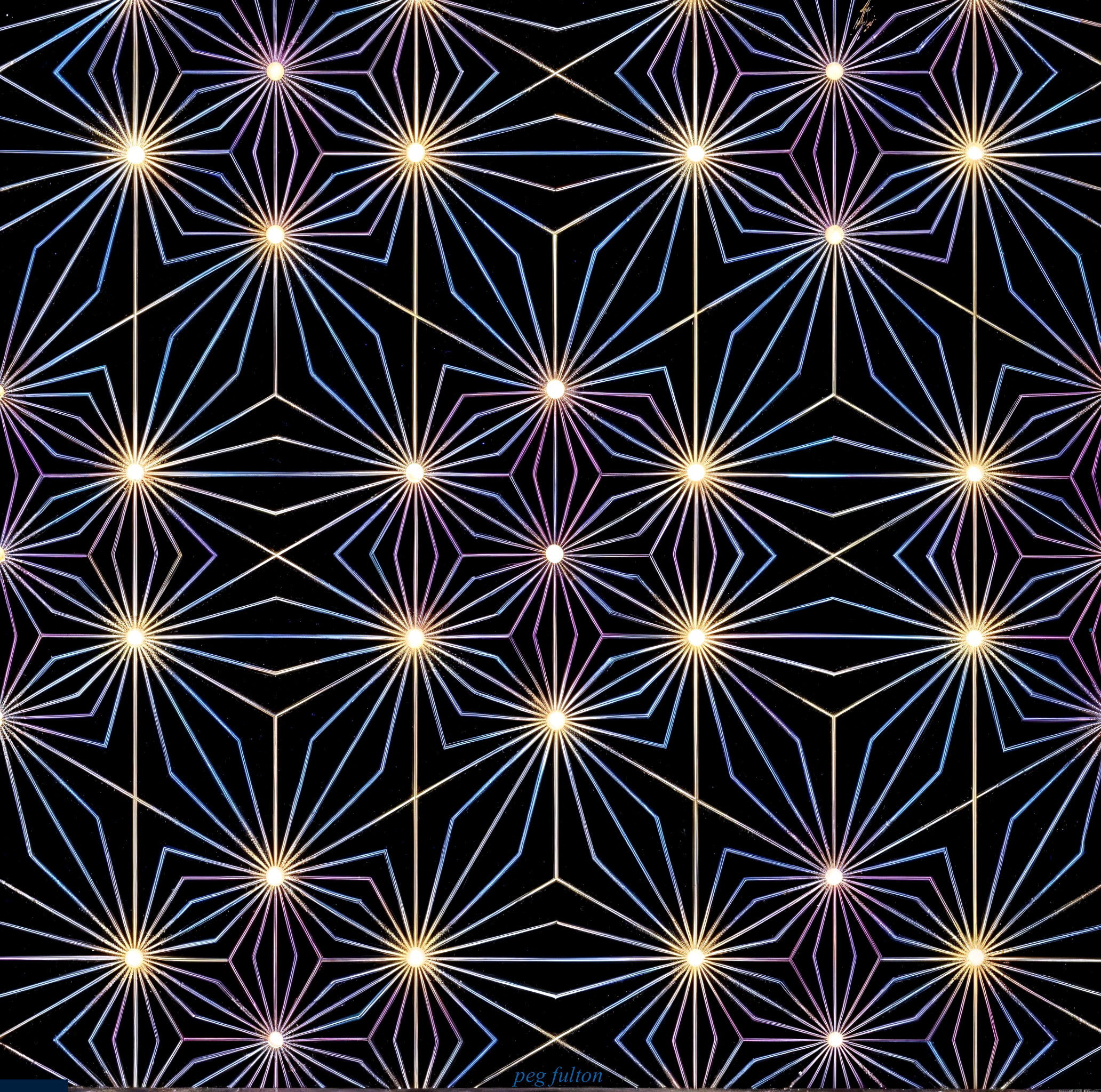 Geometric Pattern with Radiating Star Shapes and Glow