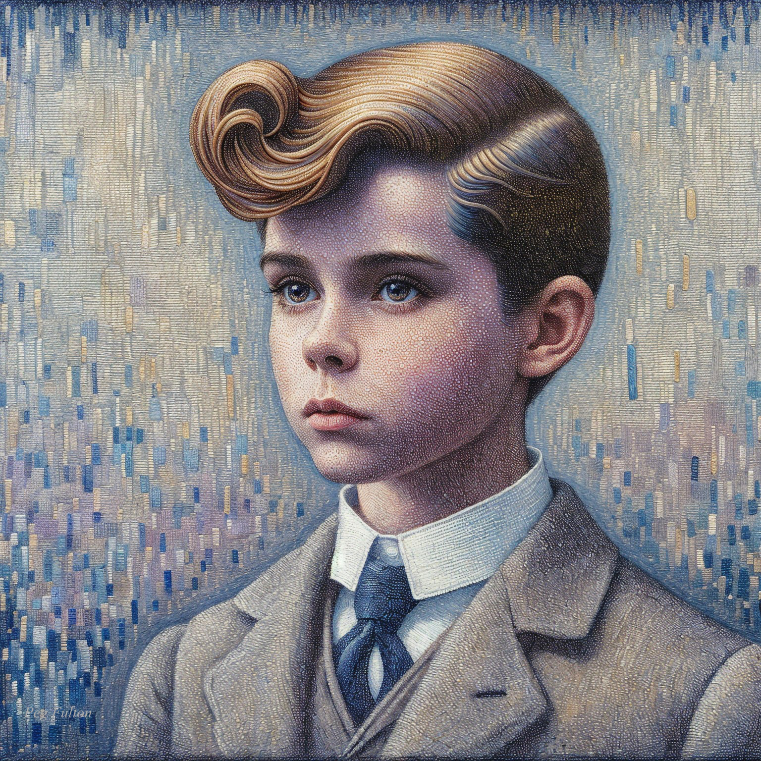 Portrait of a Young Boy in Vintage Attire
