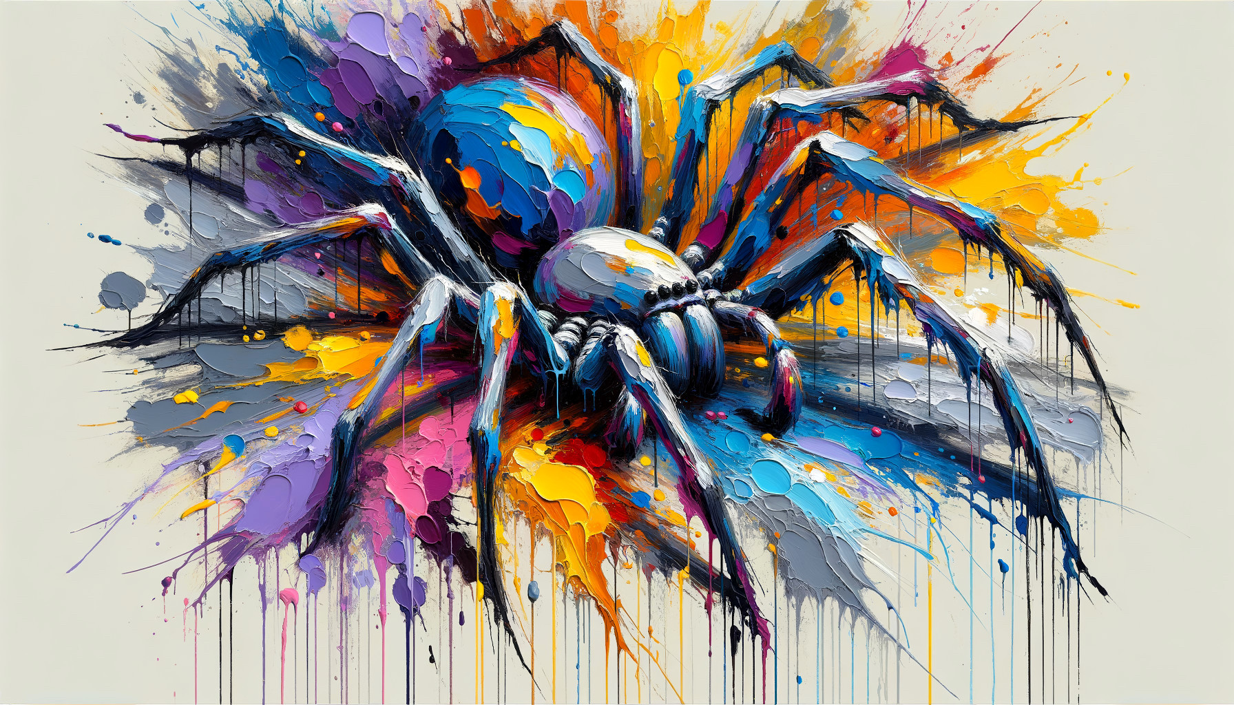 Vibrant Abstract Spider with Colorful Background