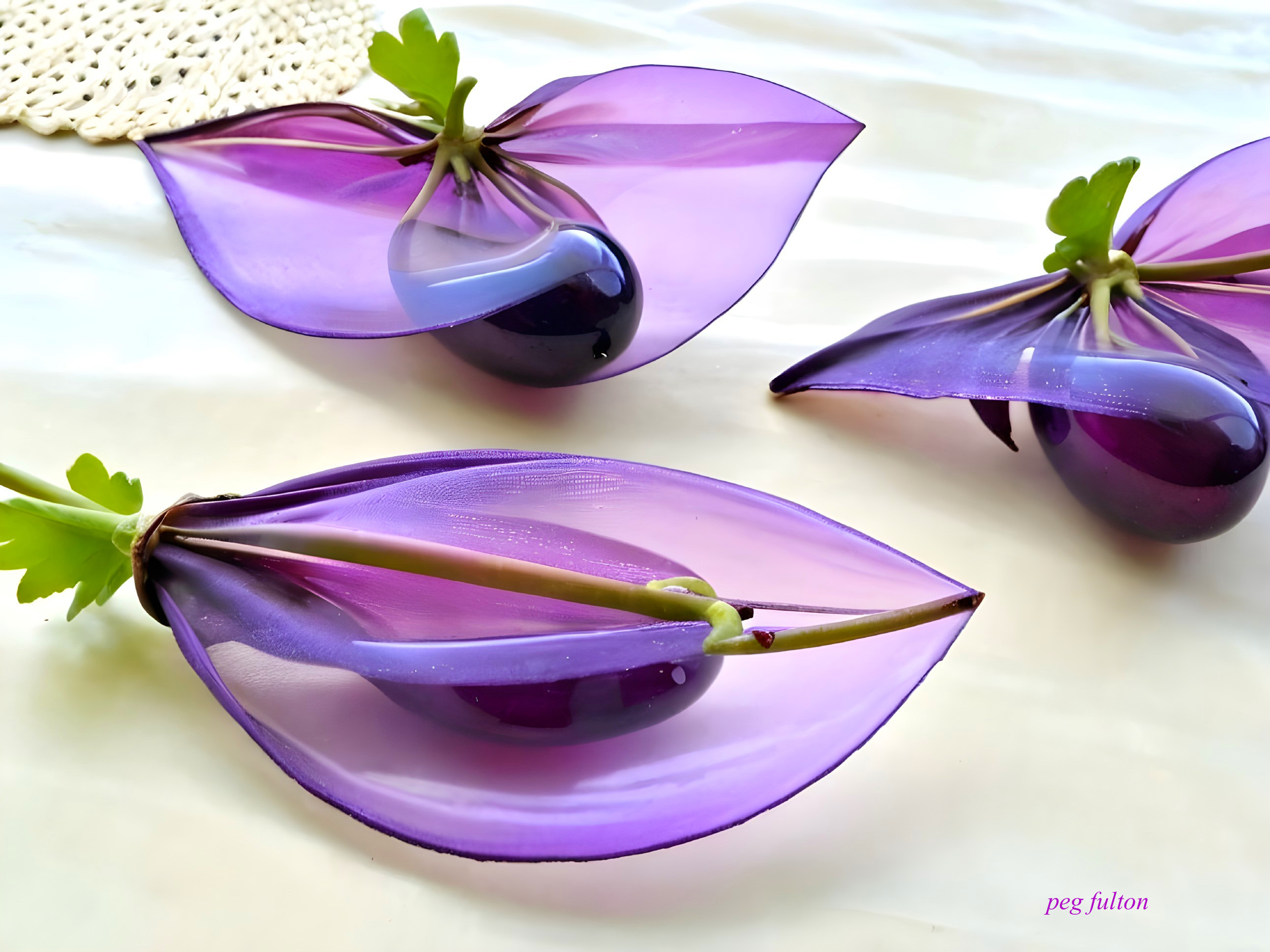 Elegant Arrangement of Flower-Fruit Inspired Objects