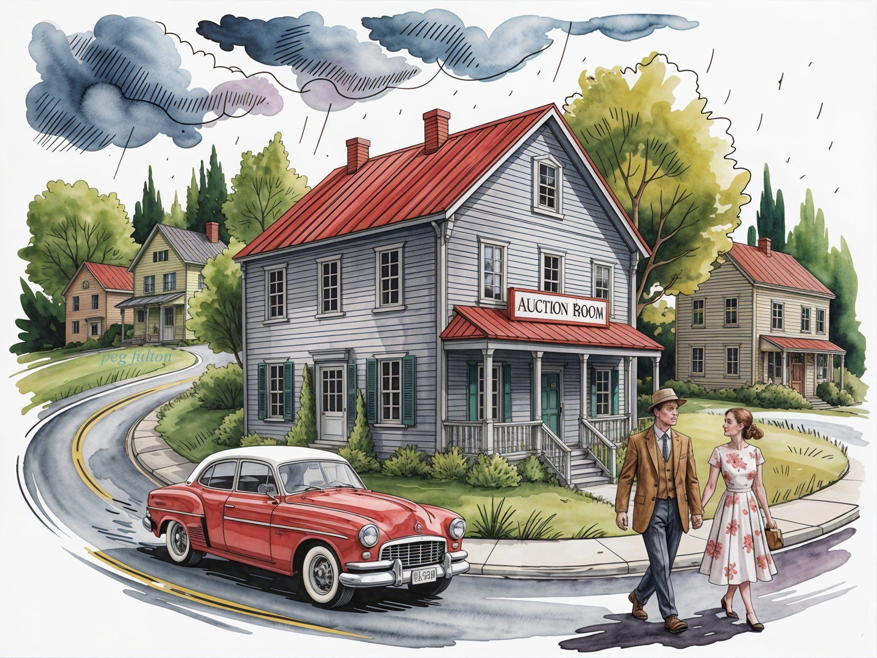 Couple in Vintage Attire Walking on Winding Road