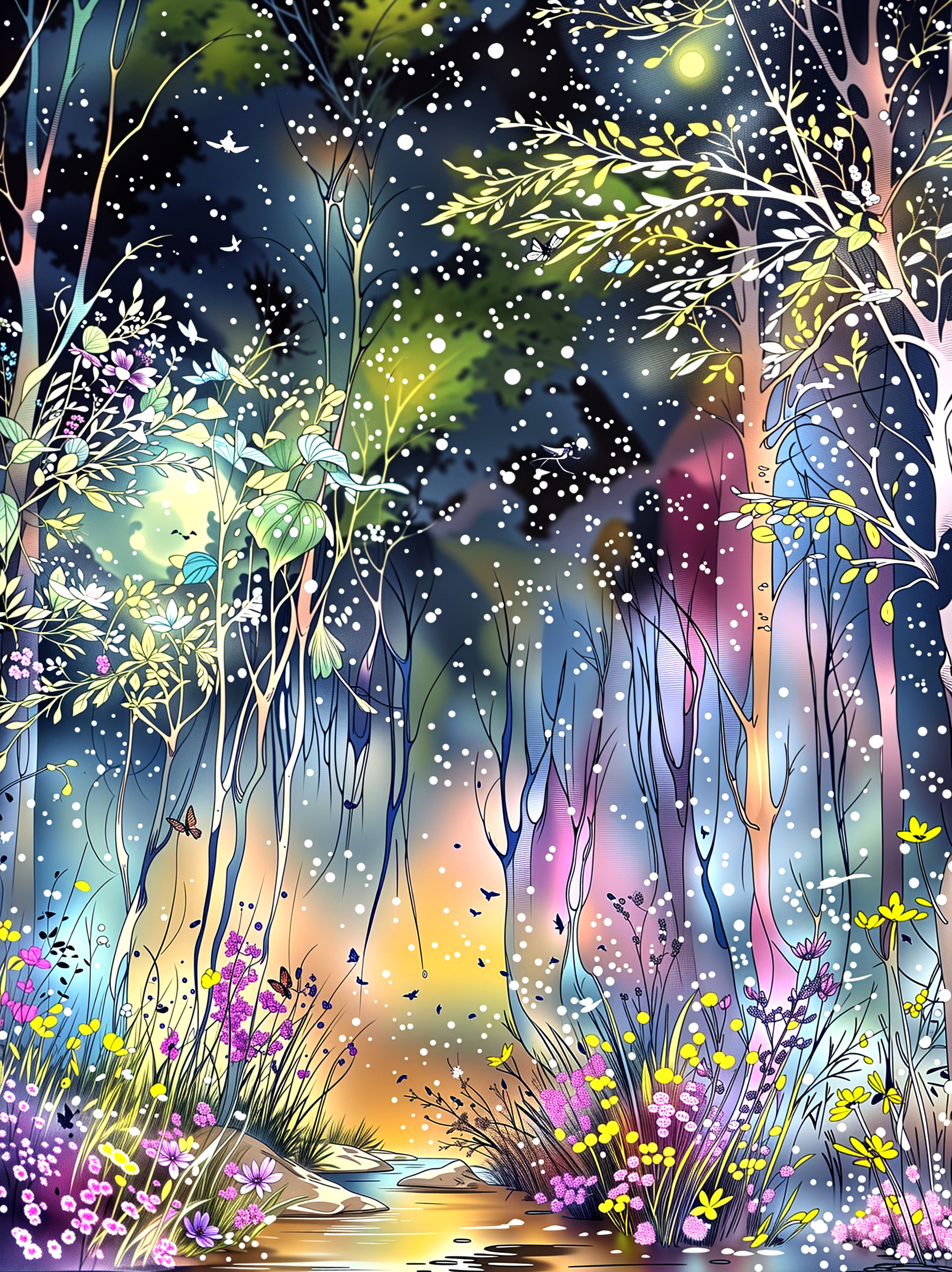 Whimsical Woods: A Magical Night