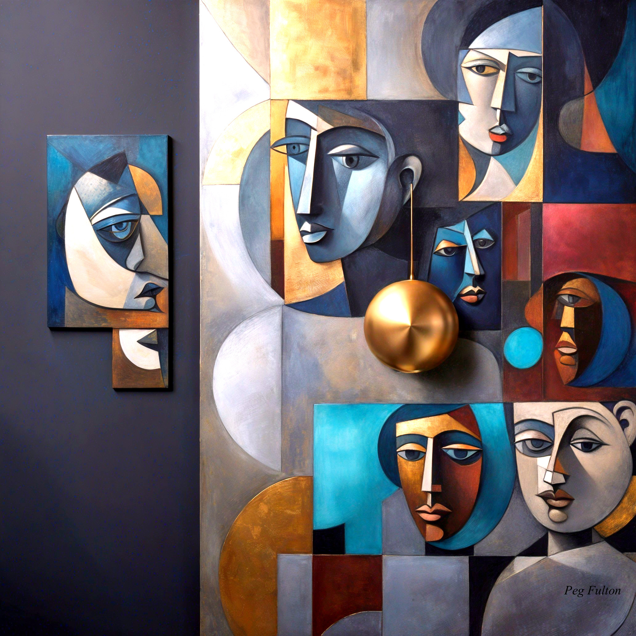 Abstract Artwork with Geometric Shapes and Colors