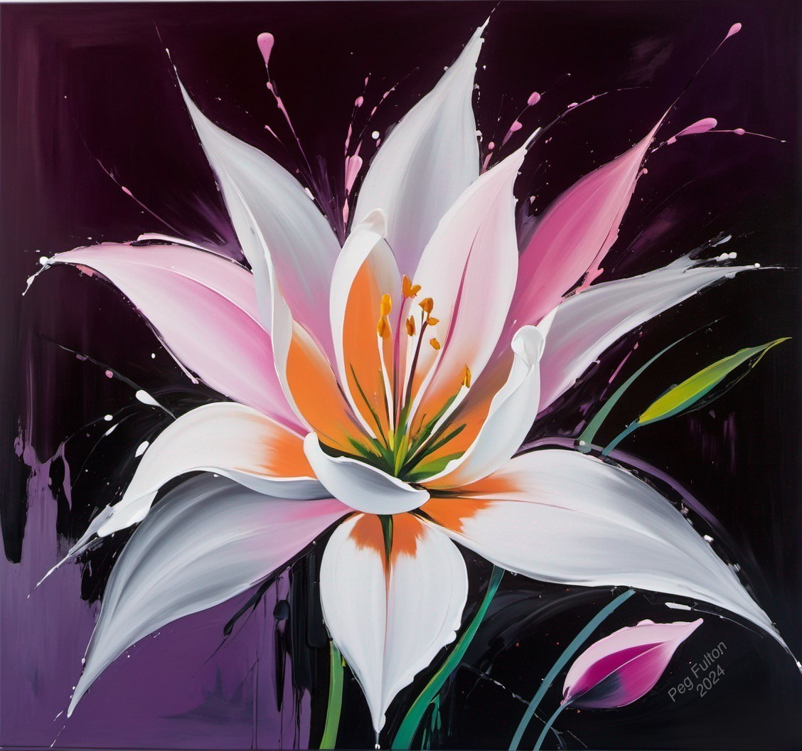 Dynamic Lily: Splattered Elegance