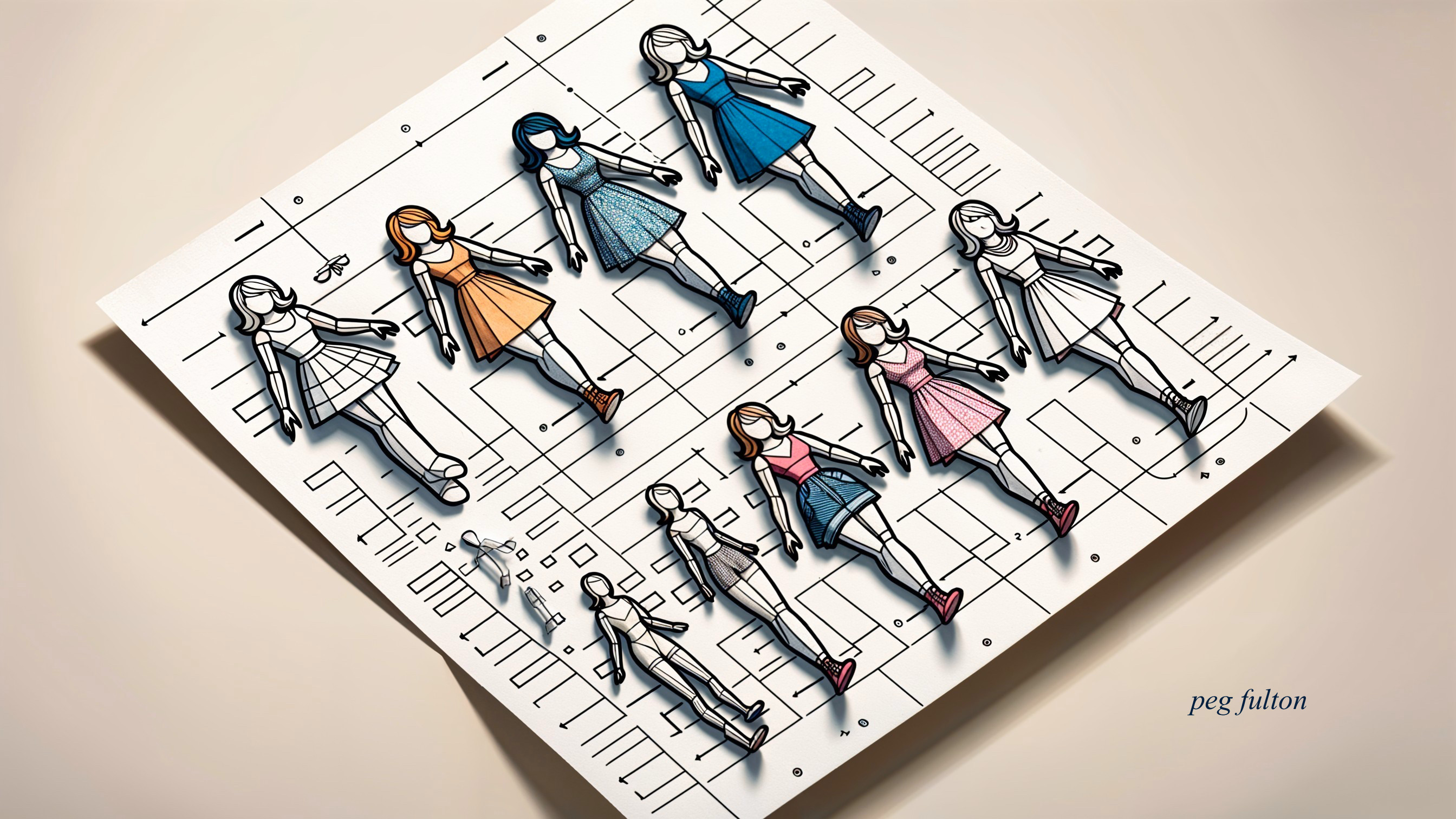 Creative Fashion Illustration of Stylish Paper Dolls