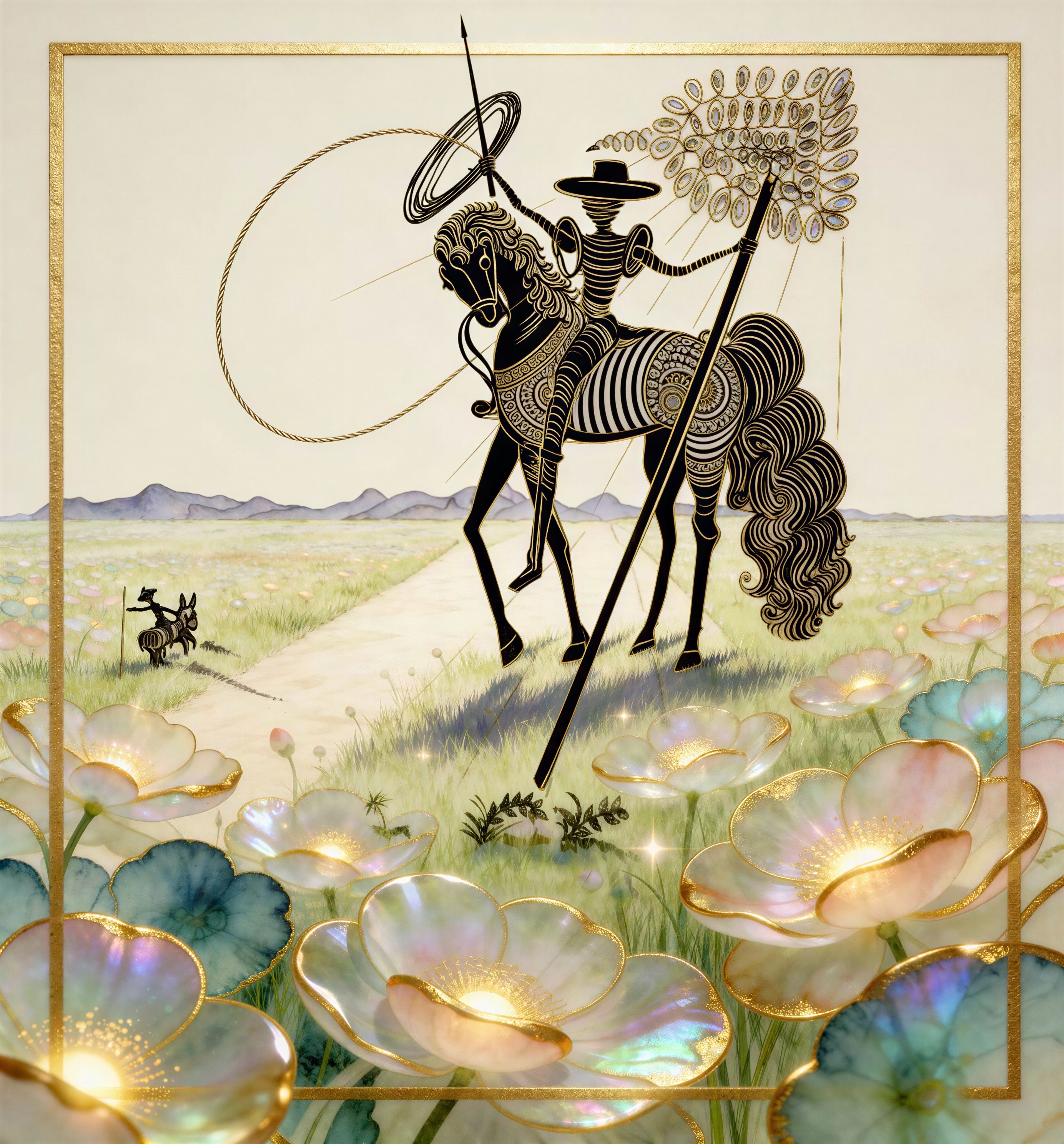 Detailed Painting of Don Quixote and Sancho Panza