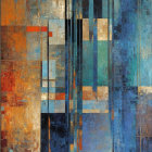 Abstract Artwork with Textured Surfaces and Colors