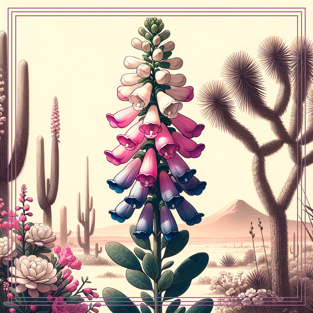 Foxglove Plant with Flowers in Desert Landscape