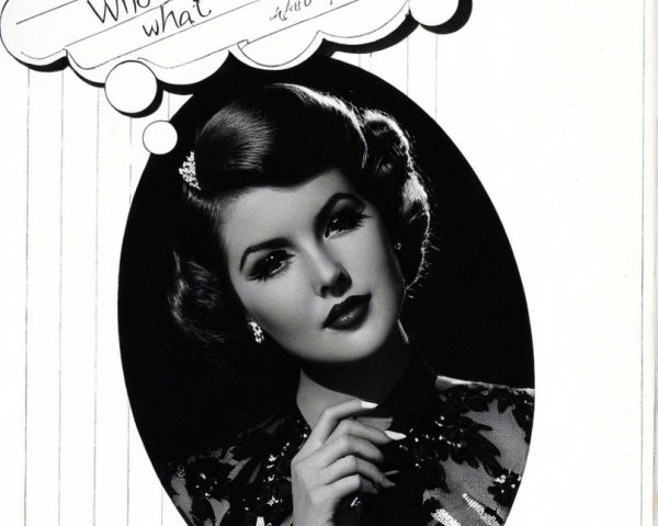 Vintage Black-and-White Portrait of Glamorous Woman