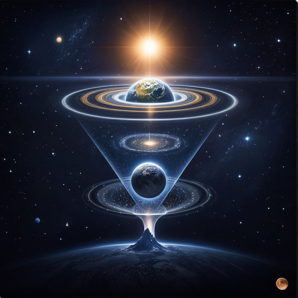 Vibrant Cosmic Illustration of Earth and Planets
