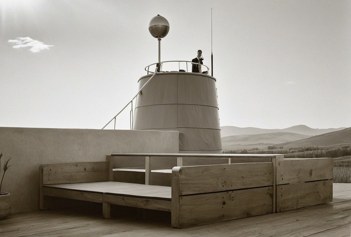 Architectural Structure with Cylindrical Tower and Dome