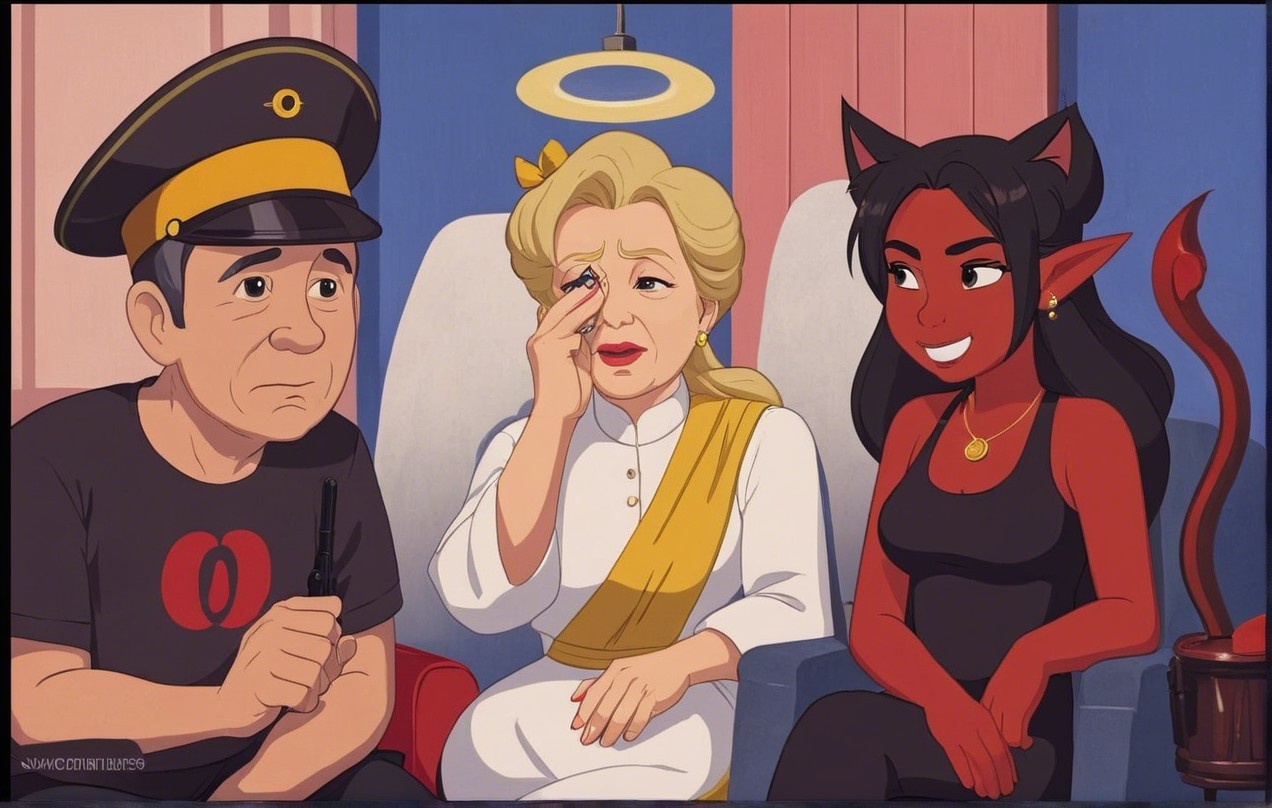Colorful Animated Scene with Three Distinct Characters