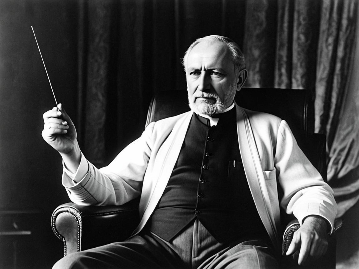 Distinguished Gentleman in Formal Attire and Armchair