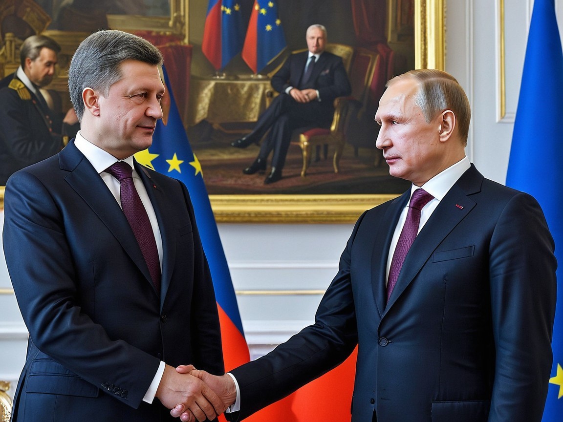 Formal Meeting in Lavish Diplomatic Setting