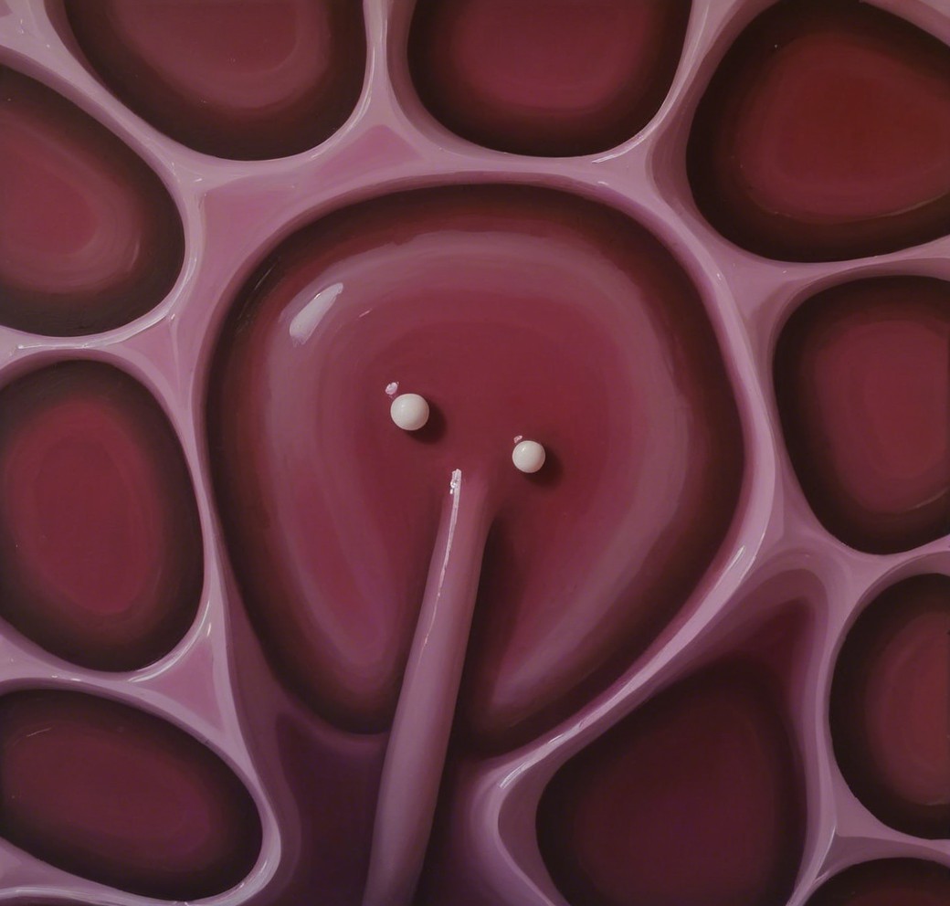 Abstract Organic Forms in Pink and Purple Shades