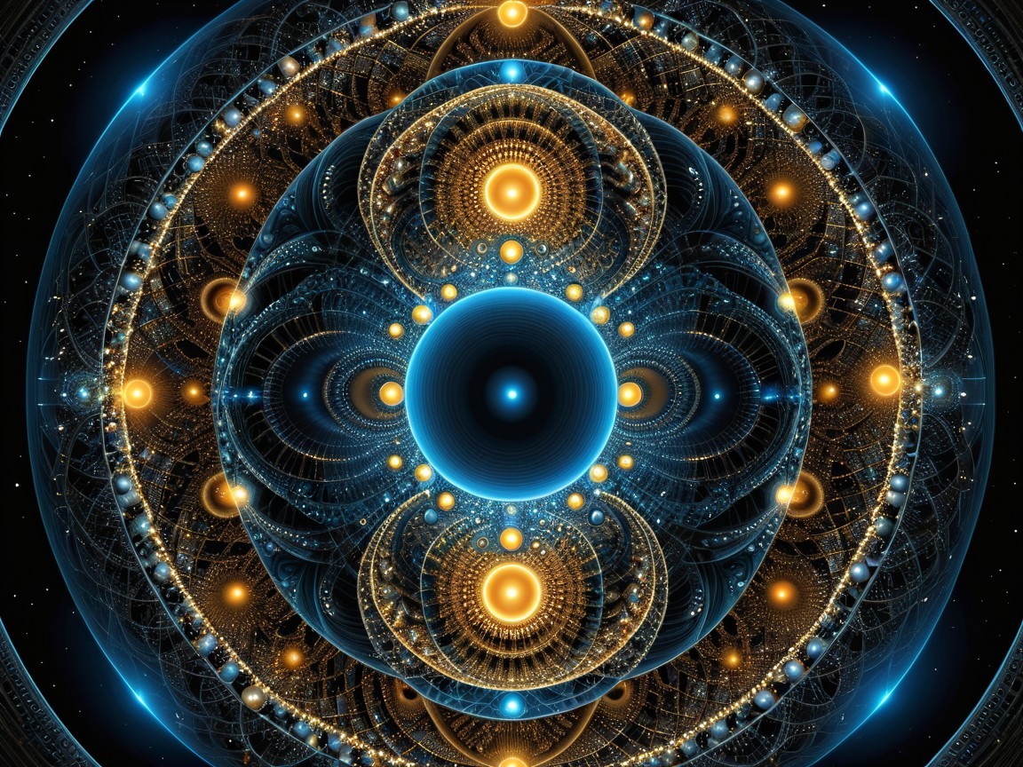 Swirling Lights and Geometric Designs in Digital Art