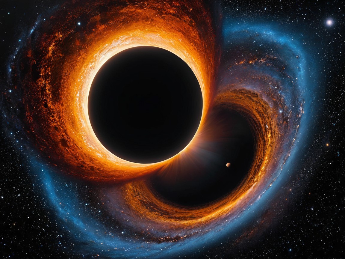 Cosmic Scene of Two Black Holes in a Galaxy