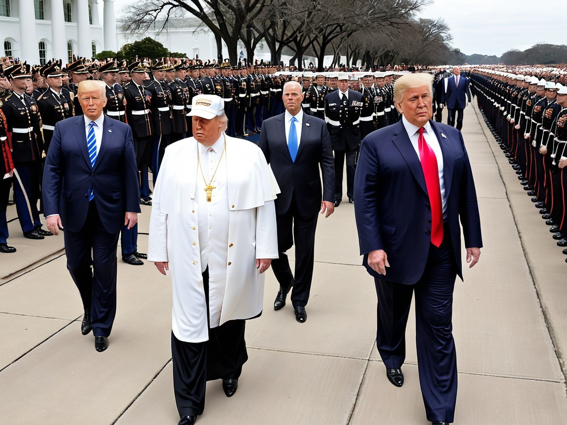 Formal Procession at the White House with Honor Guard
