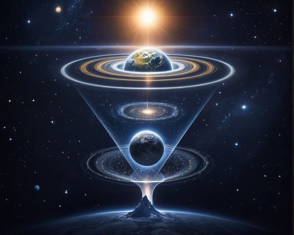 Vibrant Cosmic Illustration of Earth and Planets