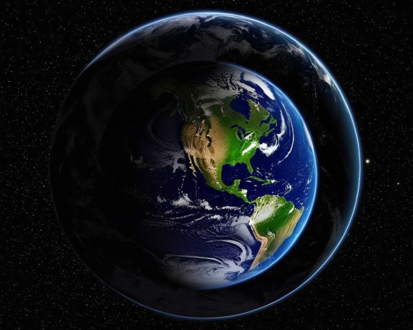 Stunning Earth View from Space with Oceans and Landmasses