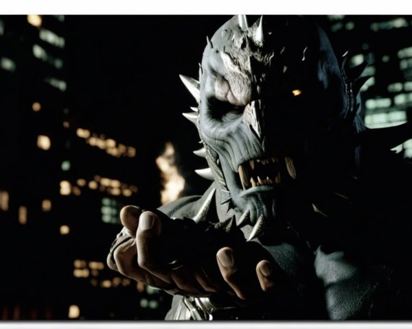 Menacing Creature in Dark Urban Environment
