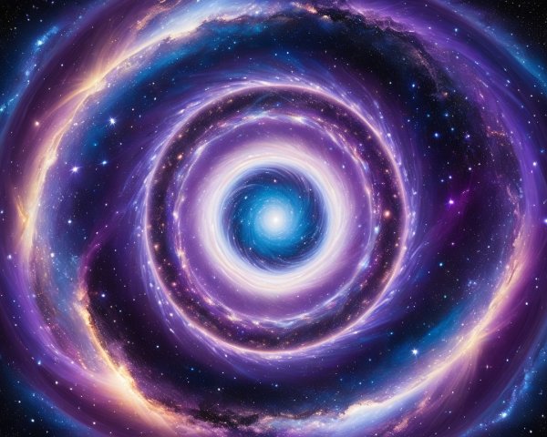 Cosmic Vortex with Purple and Blue Swirls in Space