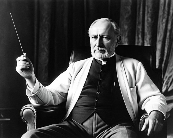 Distinguished Gentleman in Formal Attire and Armchair