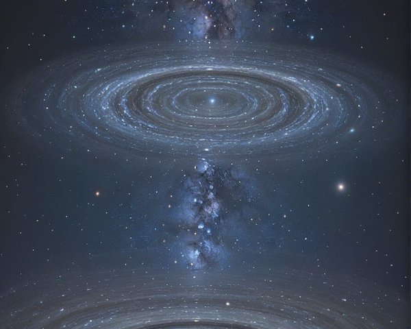 Cosmic Scene of Swirling Galaxies in Deep Space