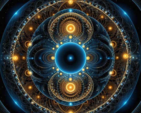 Swirling Lights and Geometric Designs in Digital Art