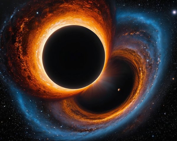 Cosmic Scene of Two Black Holes in a Galaxy