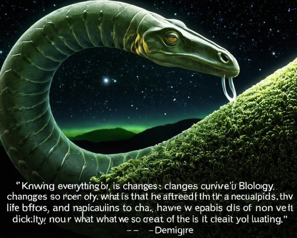 Serpent-like creature in a moss-covered landscape