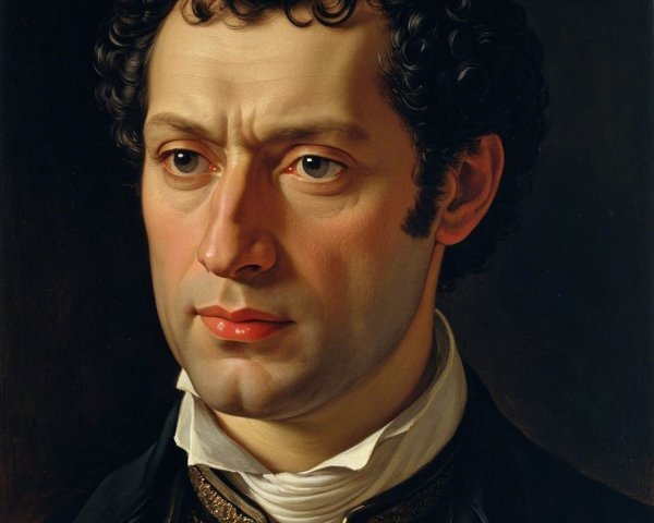 Portrait of a man with defined features and dark coat